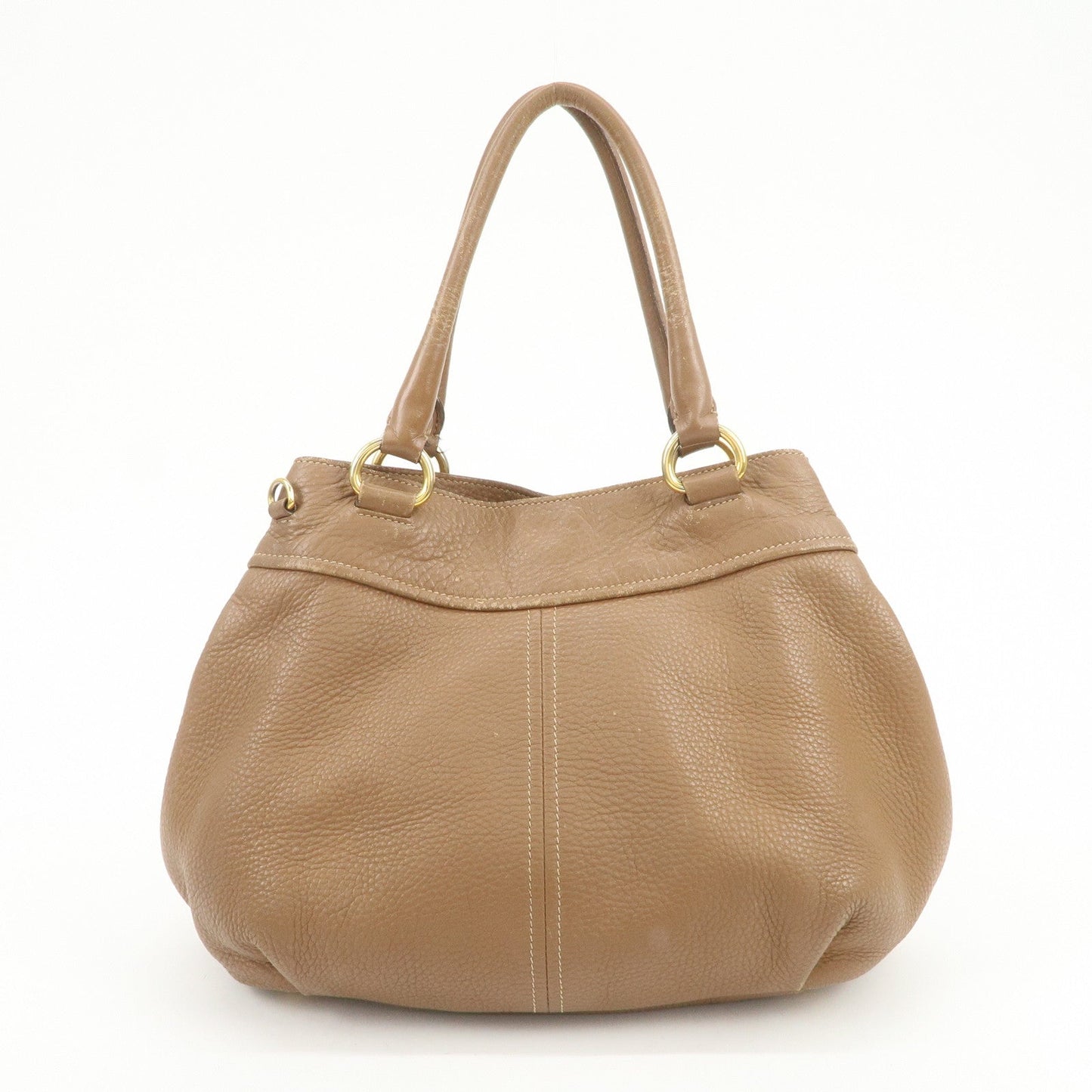 PRADA Calf Leather 2Way Bag Hand Bag Shoulder Bag Brown