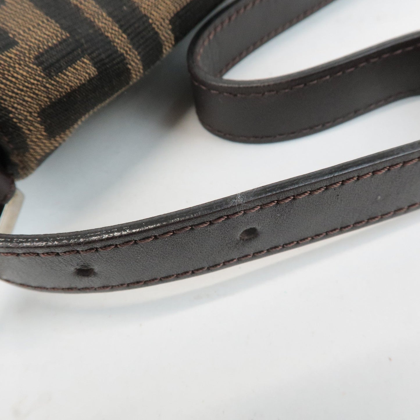 FENDI Zucca Mamma Baguette Canvas Shoulder Bag 26424 Brown Black  d
