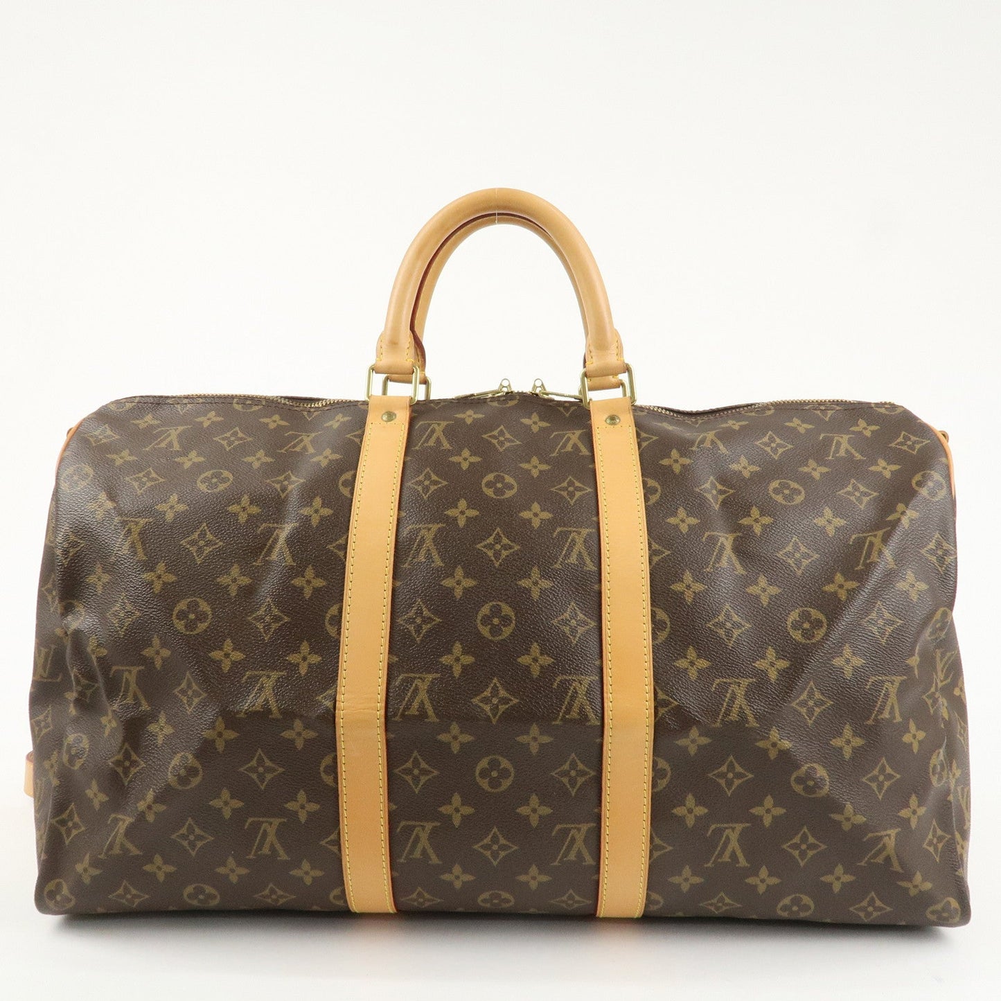 Louis Vuitton Monogram Keep All 50 Boston Bag Brown M41416  d