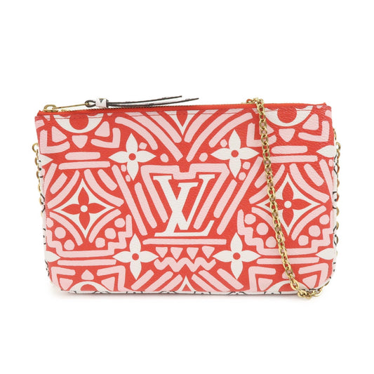 Louis Vuitton Monogram LV Crafty Pochette Double Zip Bag Red M69488