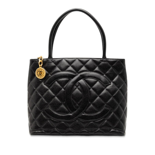 Black Chanel Caviar Medallion Tote