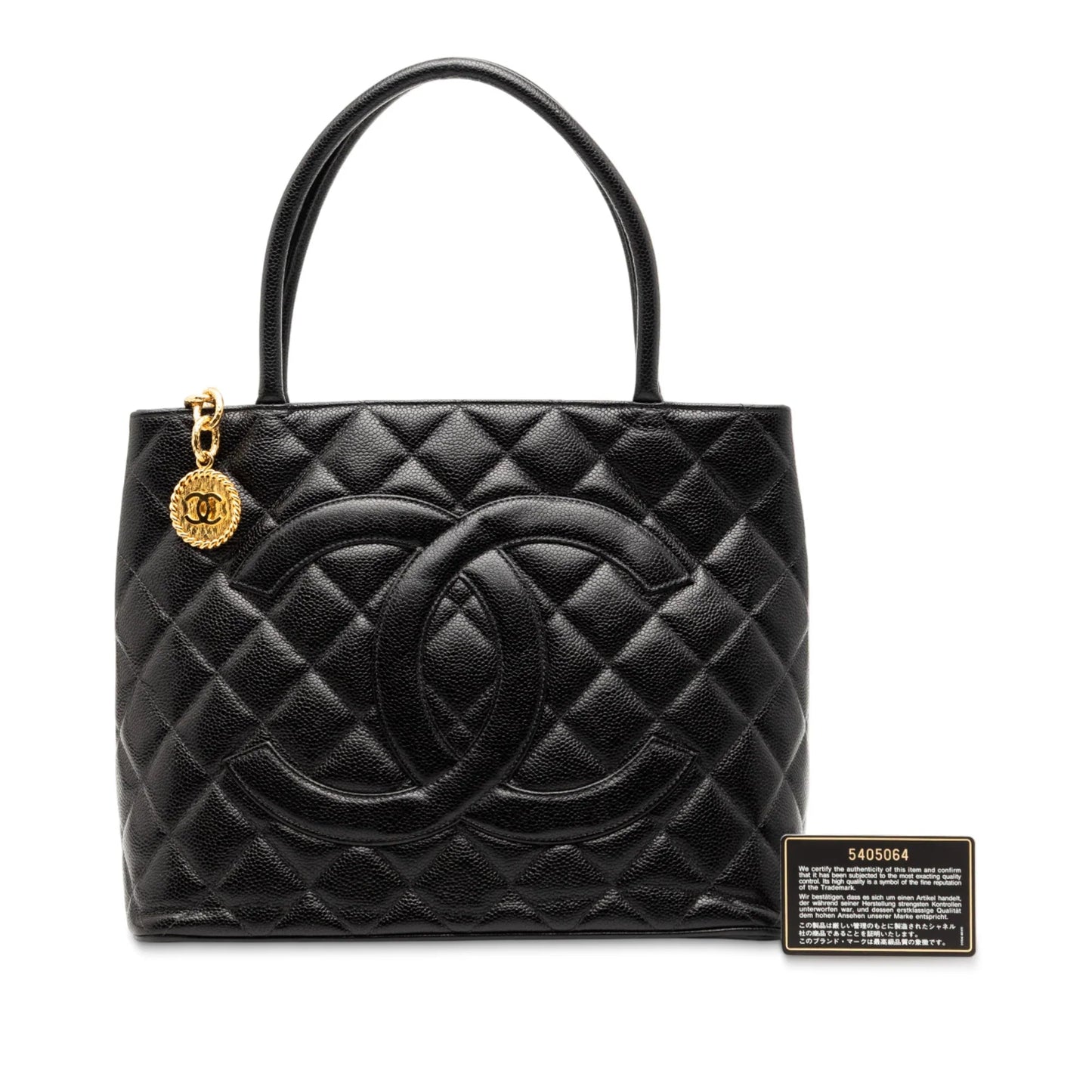 Black Chanel Caviar Medallion Tote