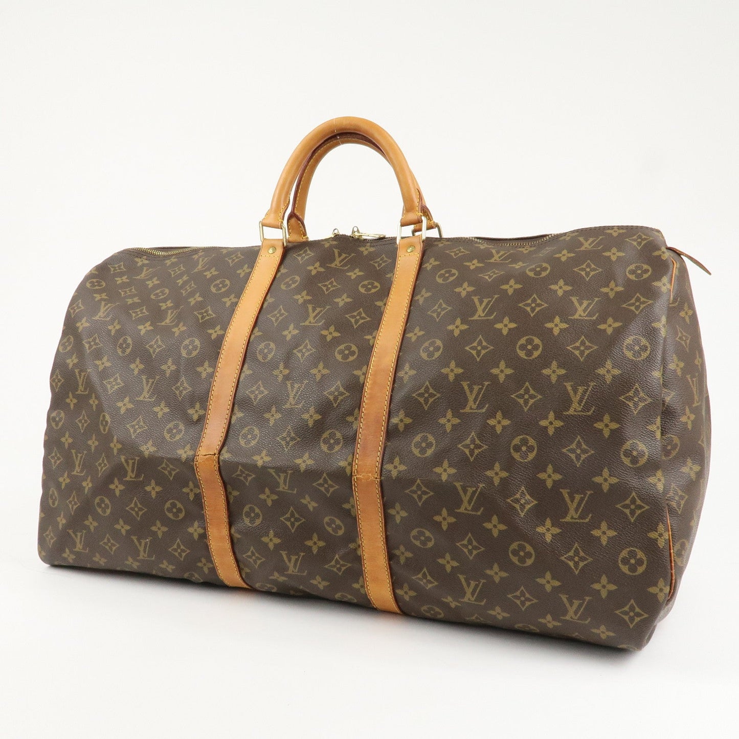 Louis Vuitton Monogram Keep All 60 Boston Bag Brown M41422  d