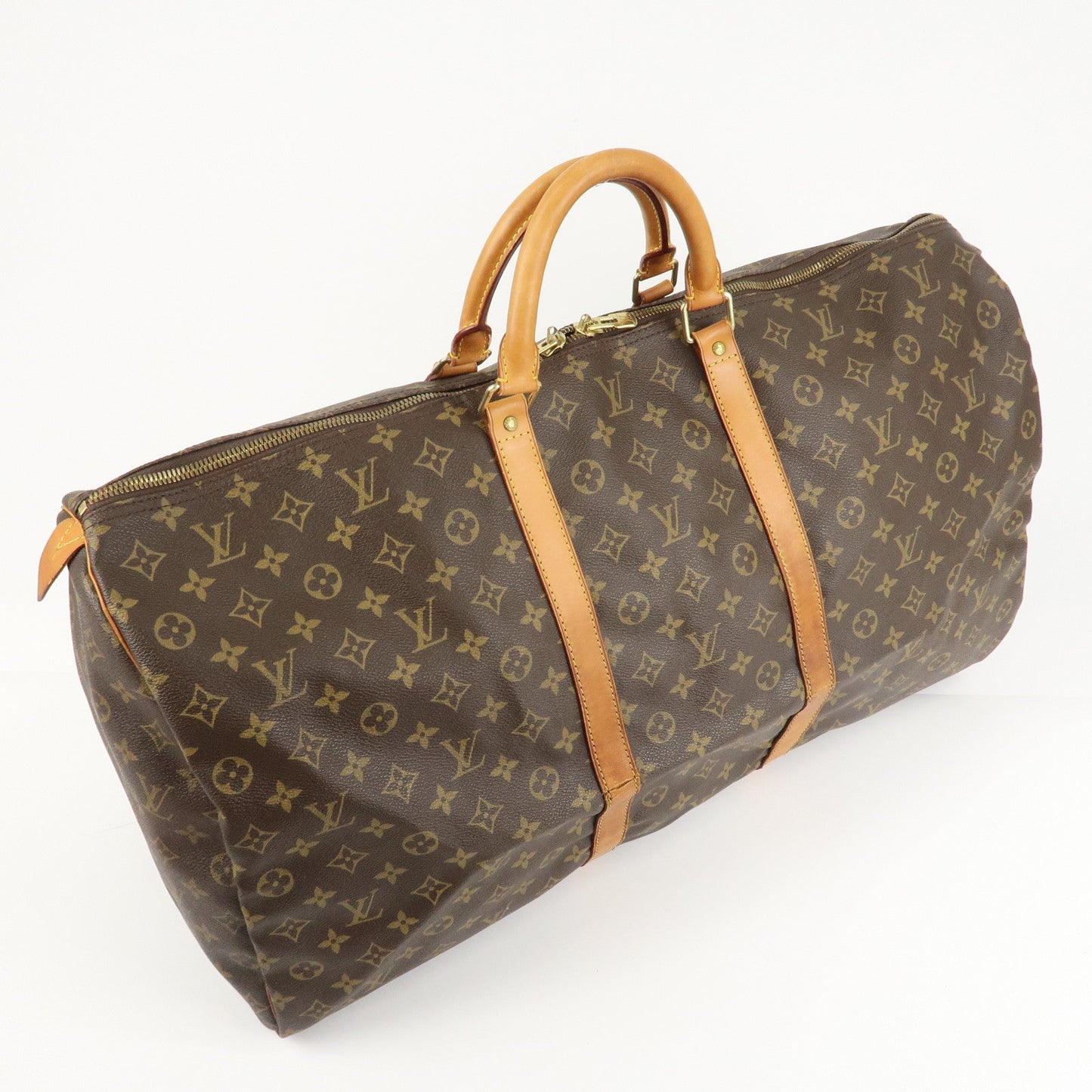 Louis Vuitton Monogram Keep All 60 Boston Bag Brown M41422  d