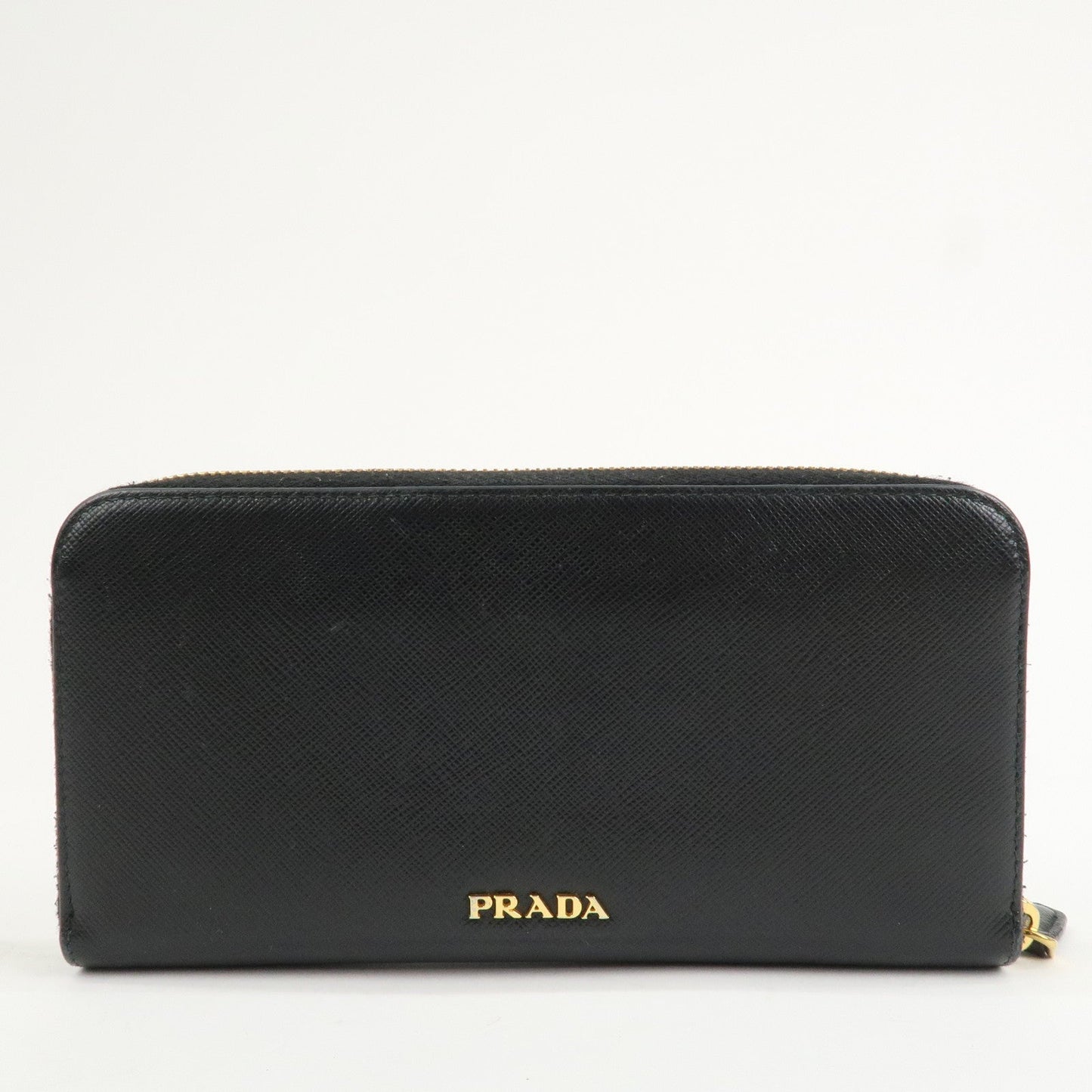 PRADA Logo Saffiano Leather Zippy Long Wallet Black 1ML506