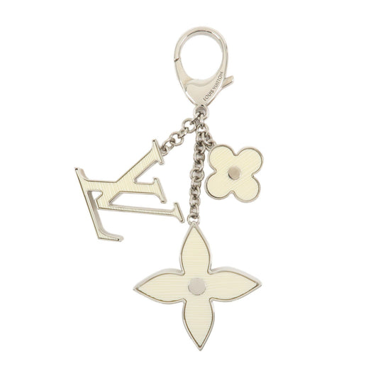 Louis Vuitton Bijoux Sac Fleur de Epi Bag Charm Silver White M65085