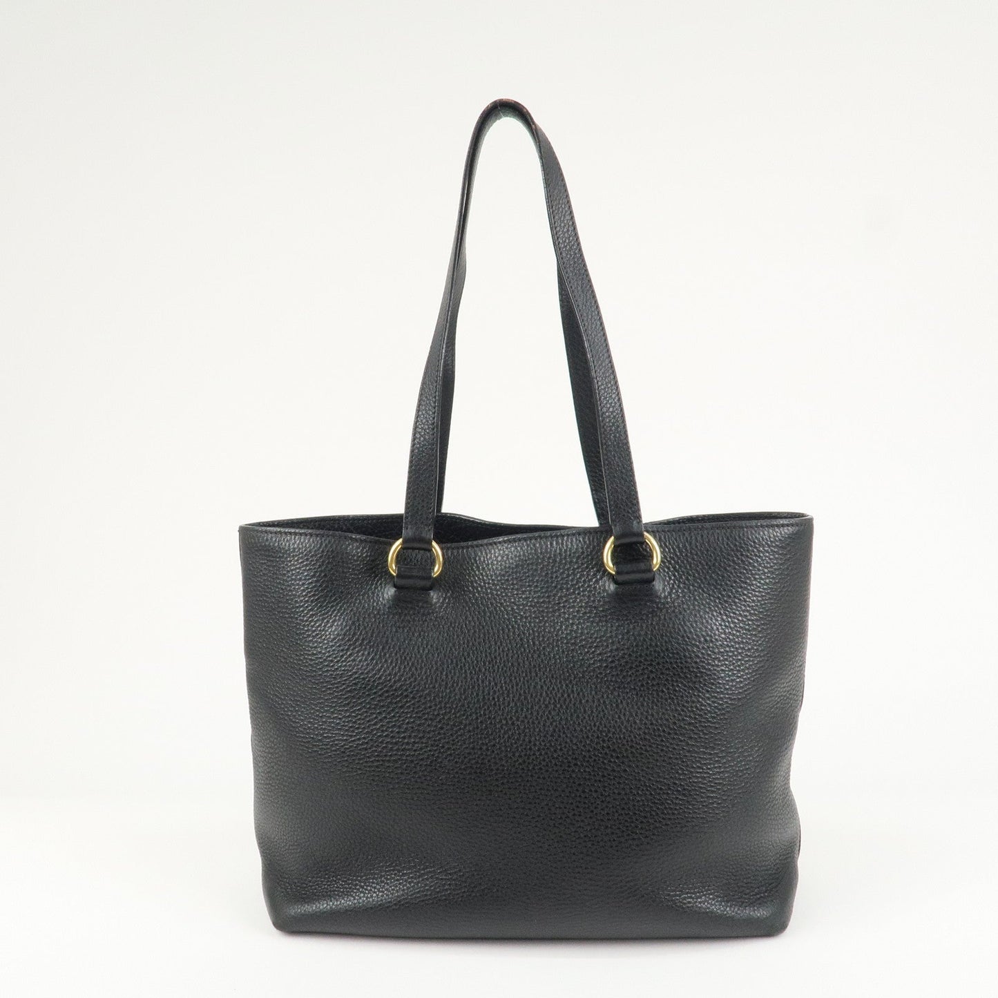 PRADA Logo Leather Tote Bag Shoulder Bag Black 1BG100  d