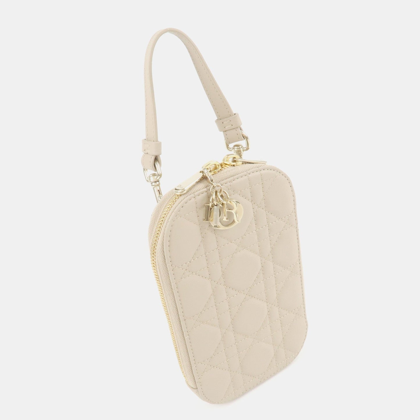 Christian Dior Lady Dior Call'in Dior Cannage Lamb Skin Phone Holder  d