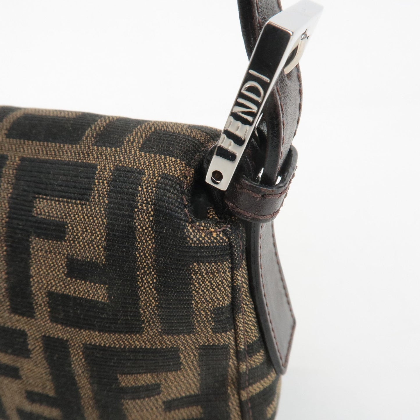 FENDI Zucca Mamma Baguette Canvas Shoulder Bag 26424 Brown Black  d
