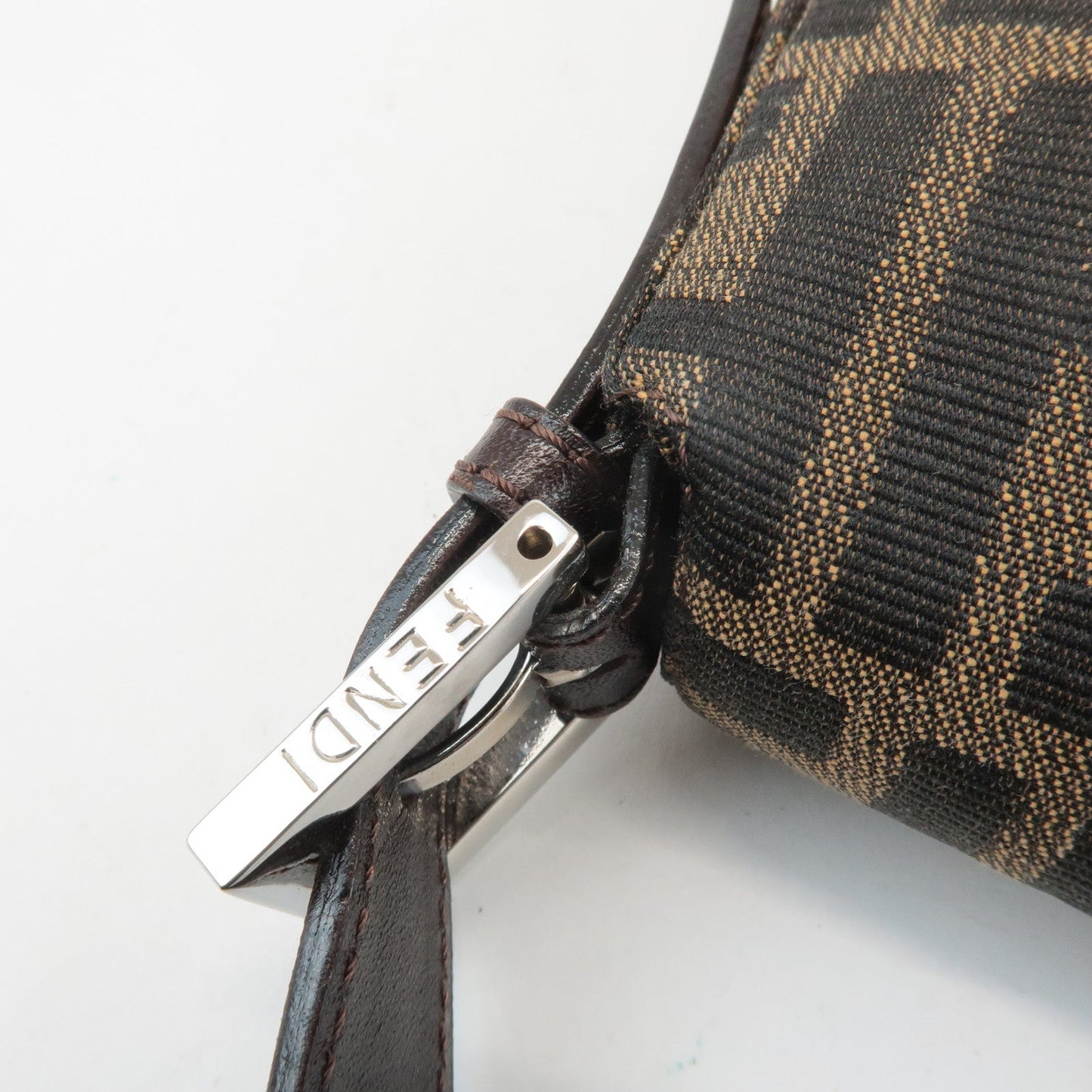 FENDI Zucca Mamma Baguette Canvas Shoulder Bag 26424 Brown Black  d