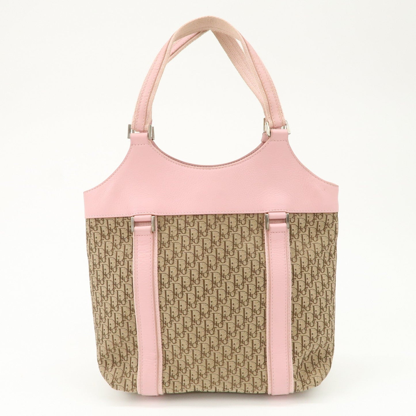 Christian Dior Trotter Street Chic Canvas Tote Bag Beige Pink