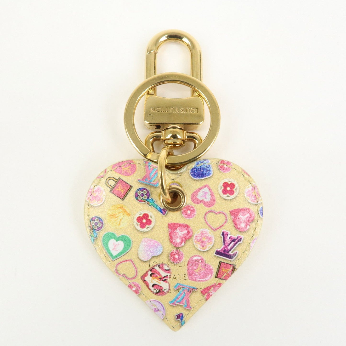 Louis Vuitton Porte Cles Love Lock Heart Bag Charm Key Chain M01165