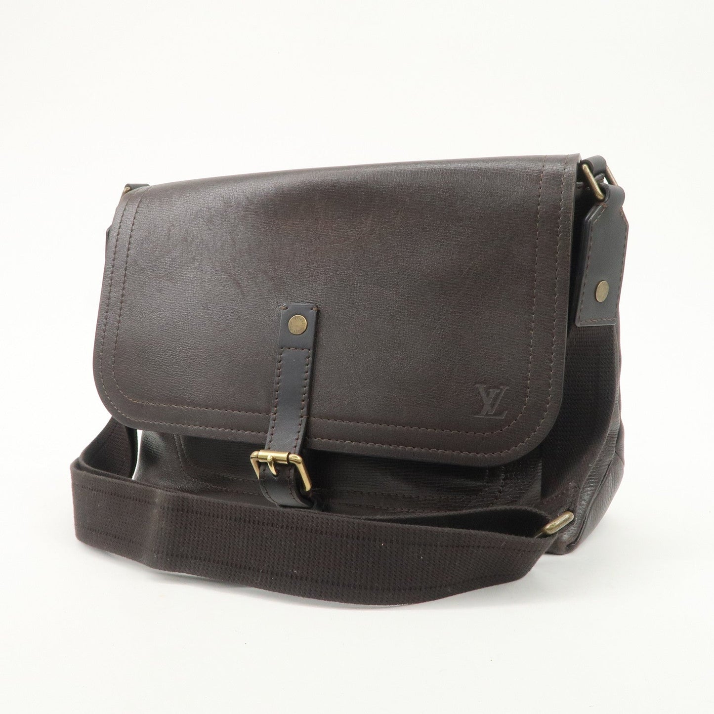 Louis Vuitton Utah Leather Ohama Style Shoulder Bag Cafe M92994  d