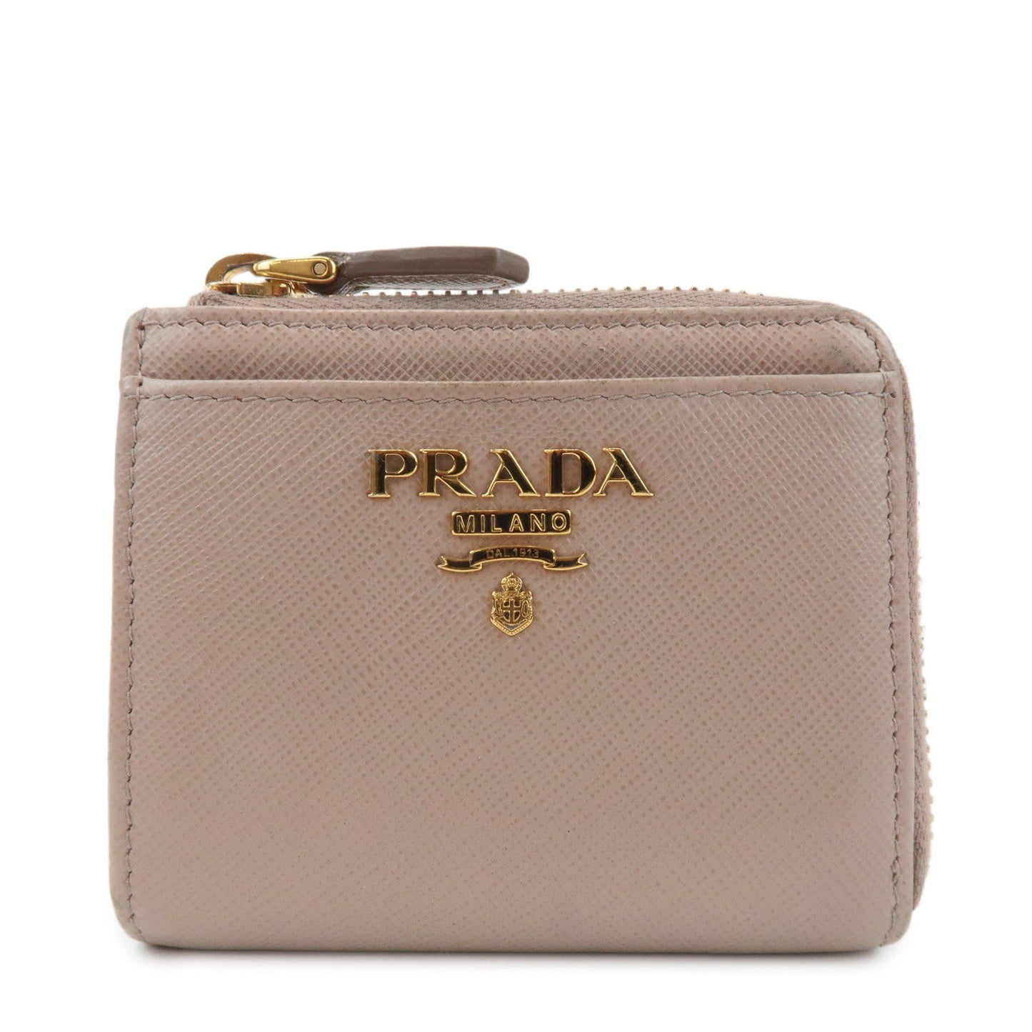 PRADA Logo Saffiano Leather Zippy Coin Case Pink Beige 1ML025  d