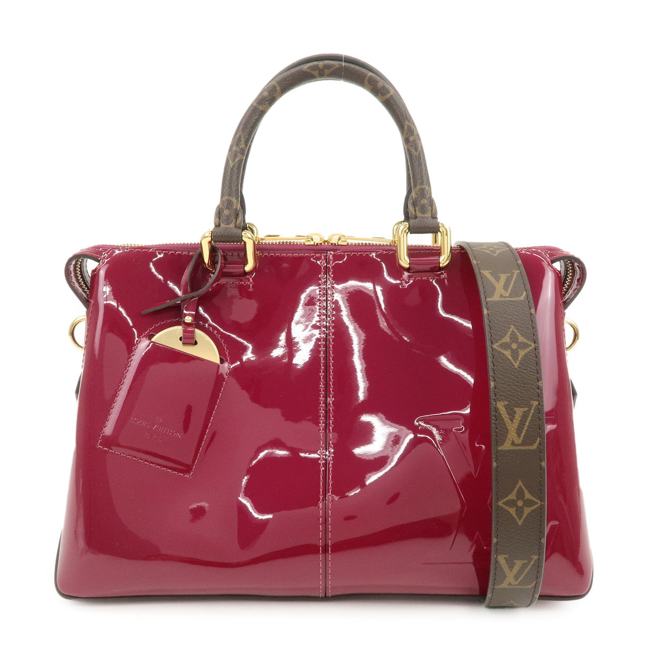 Louis Vuitton Vernis Monogram Tote Miroir 2Way Bag Magenta M54640