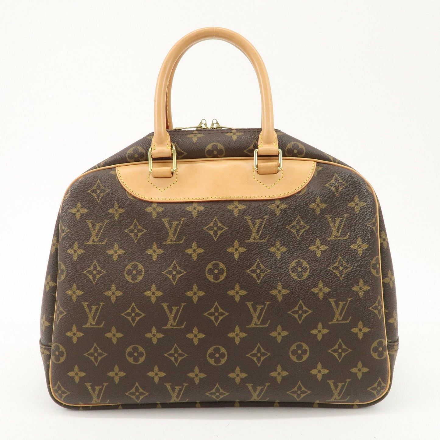 Louis Vuitton Monogram Deauville Hand Bag Brown M47270  d