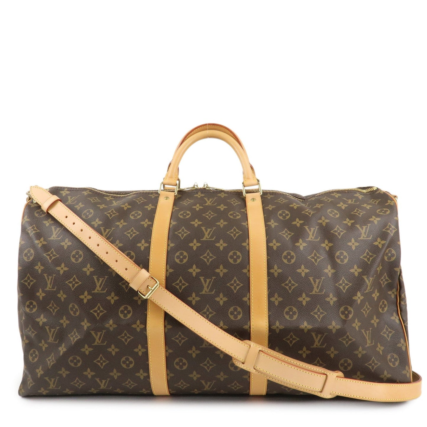 Louis Vuitton Monogram Keep All Bandouliere 60 Bag Brown M41412  d