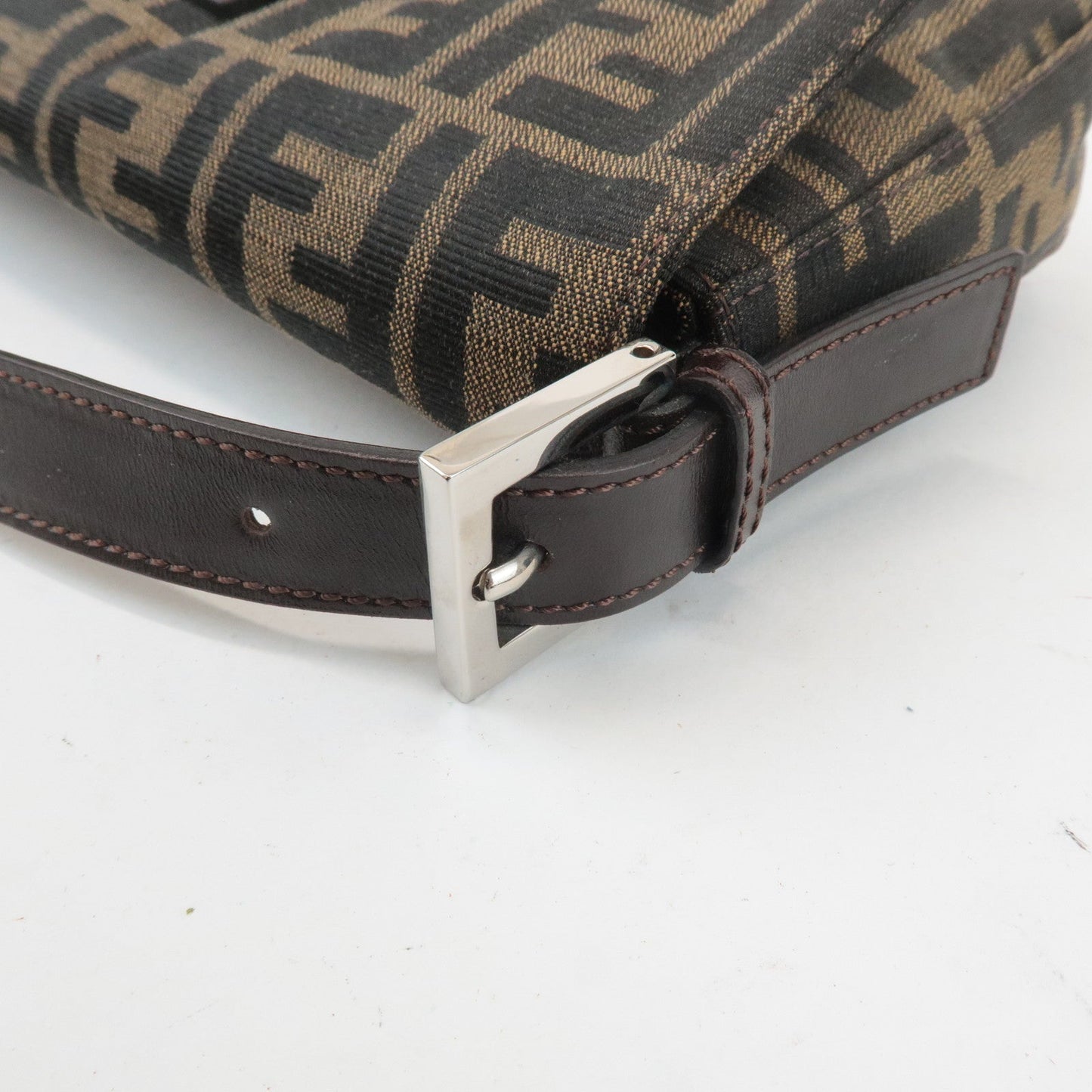 FENDI Zucca Mamma Baguette Canvas Shoulder Bag 26424 Brown Black  d