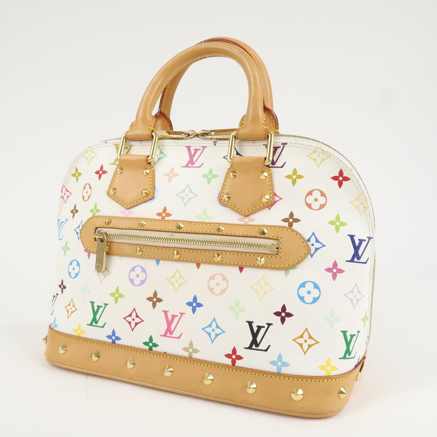 Louis Vuitton Monogram Multicolor Alma Hand Bag Blanc M92647  d