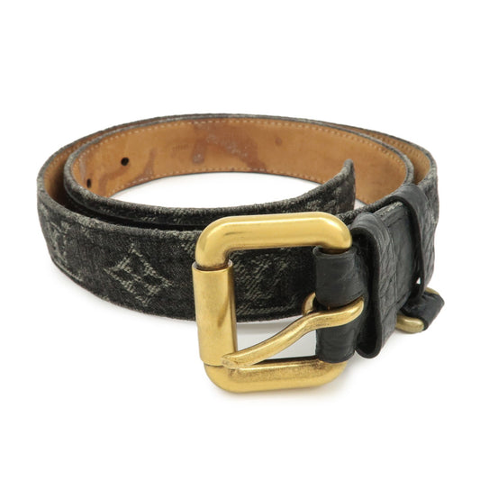Louis Vuitton Monogram Denim Ceinture Belt 80/32 Noir Black M6972