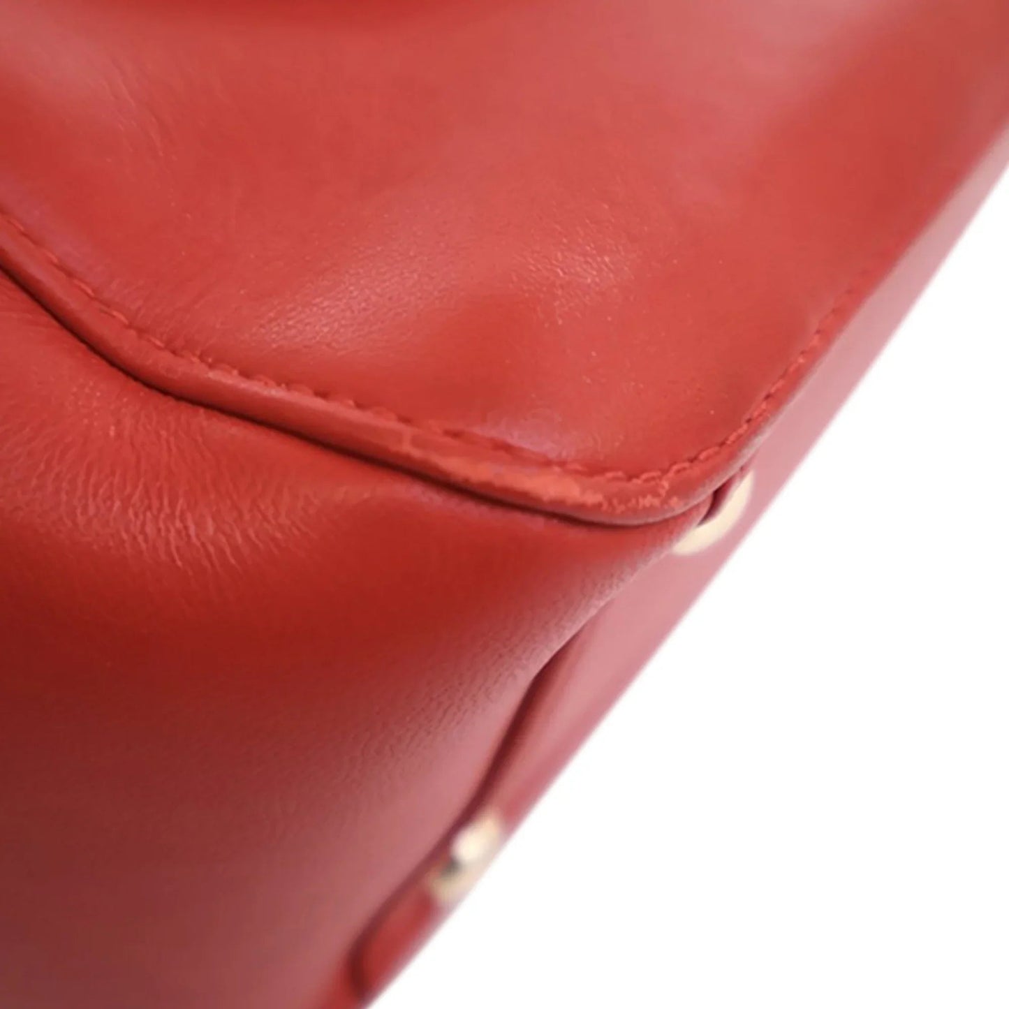 Red Chanel Small Lambskin CC Mania Shopping Tote Satchel