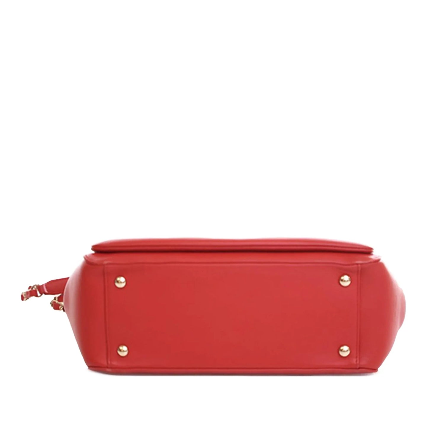 Red Chanel Small Lambskin CC Mania Shopping Tote Satchel