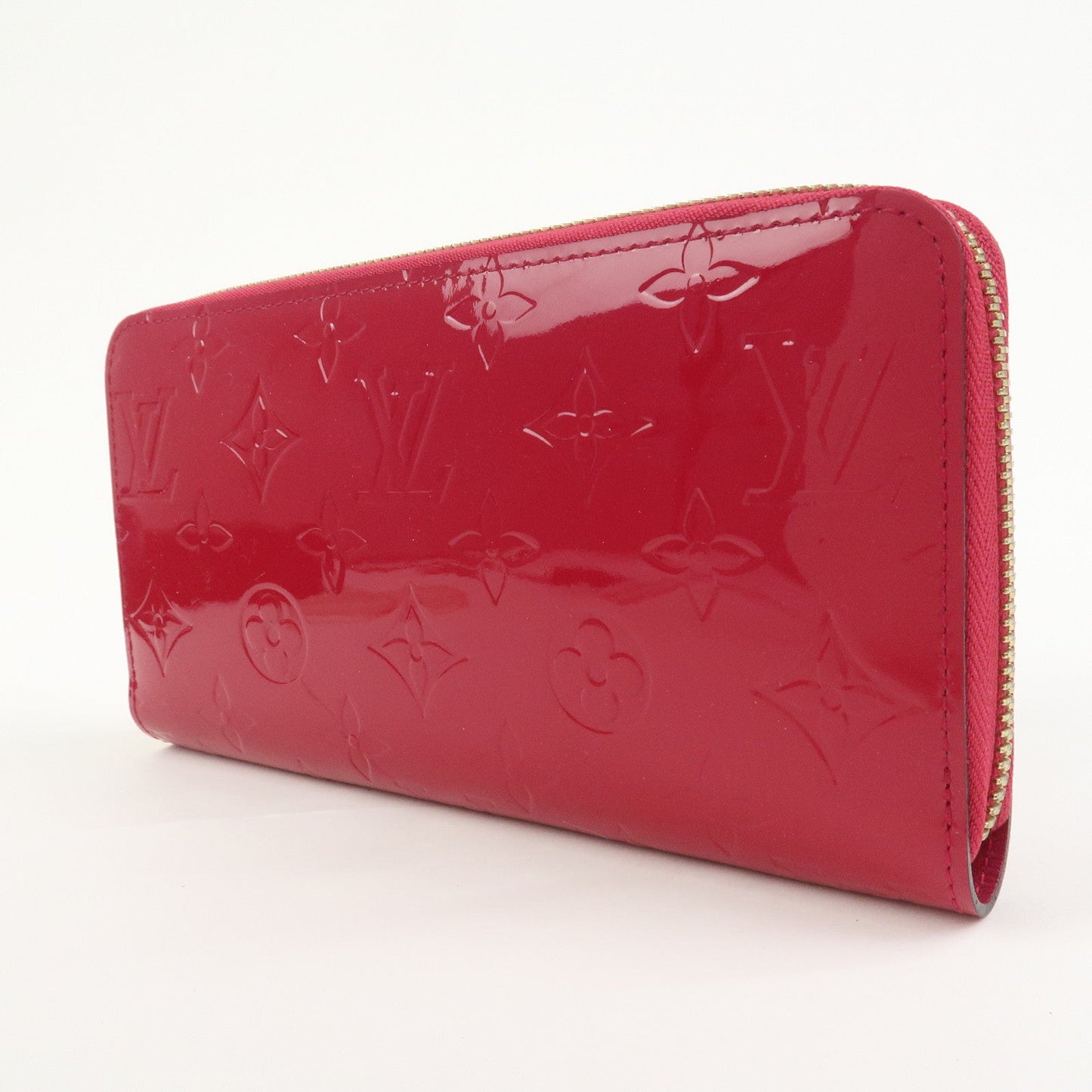 Louis Vuitton Monogram Vernis Round Zippy Wallet Rose Indien M91597