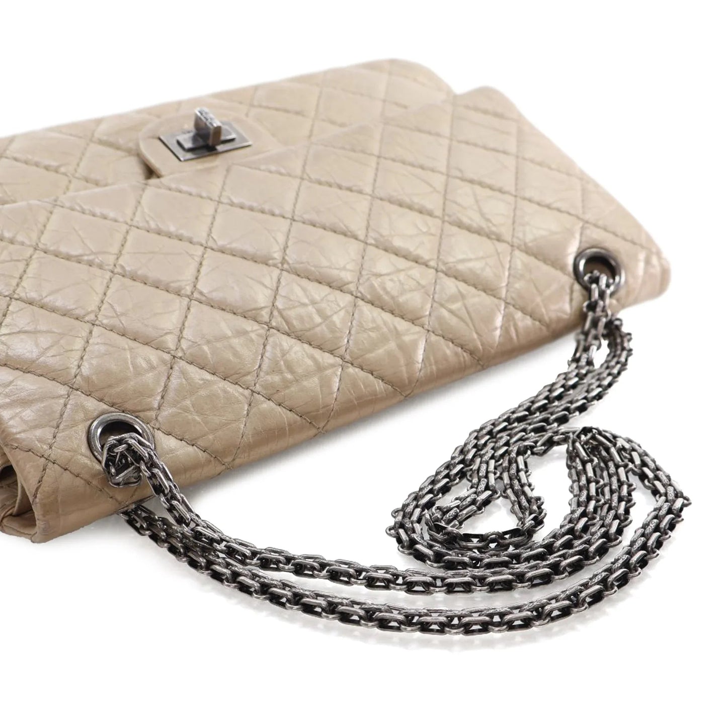 Brown Chanel Reissue 2.55 Aged Calfskin Double Flap 226 Shoulder Bag