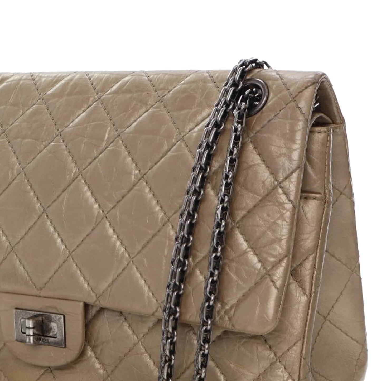 Brown Chanel Reissue 2.55 Aged Calfskin Double Flap 226 Shoulder Bag