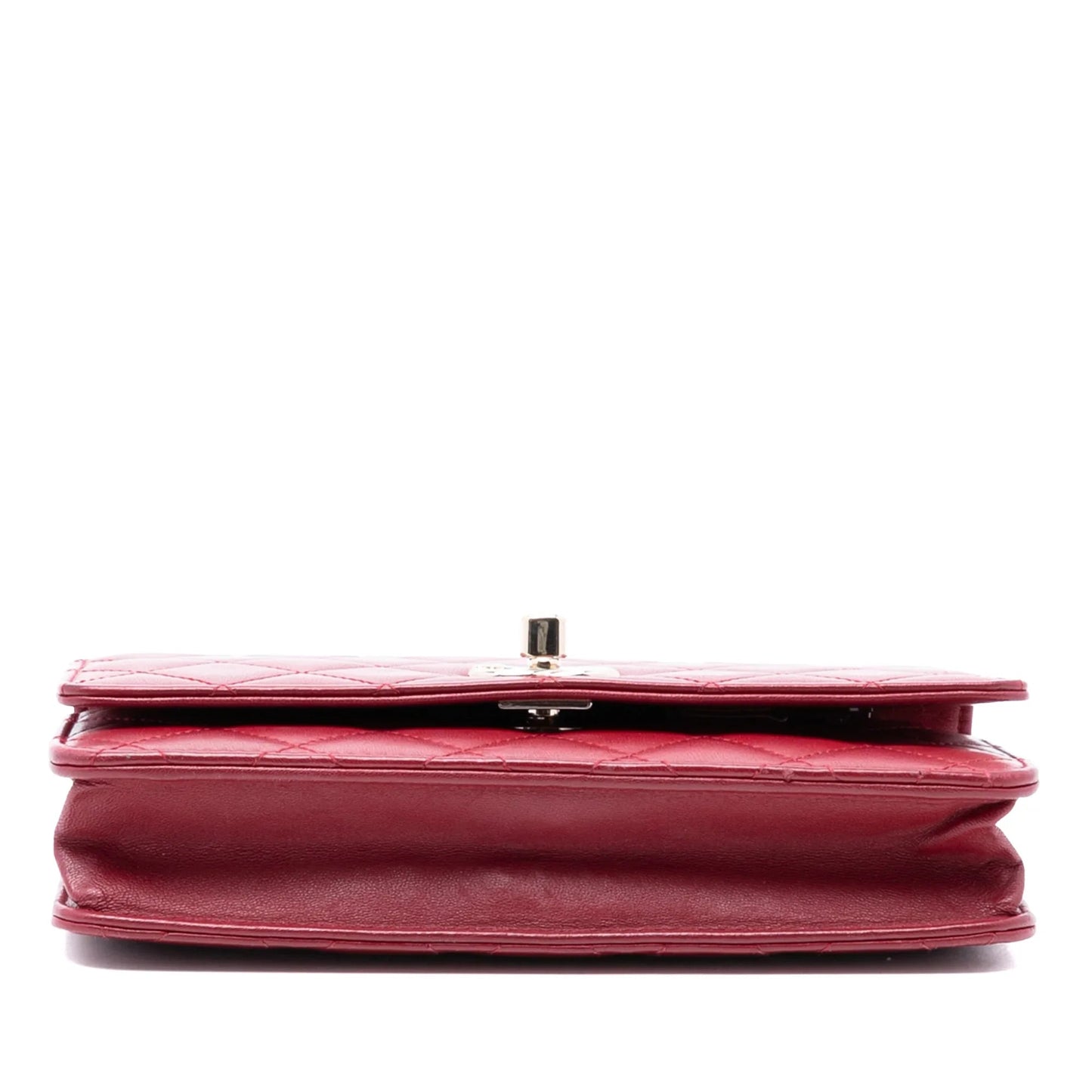 Red Chanel Lambskin Trendy CC Wallet On Chain Crossbody Bag