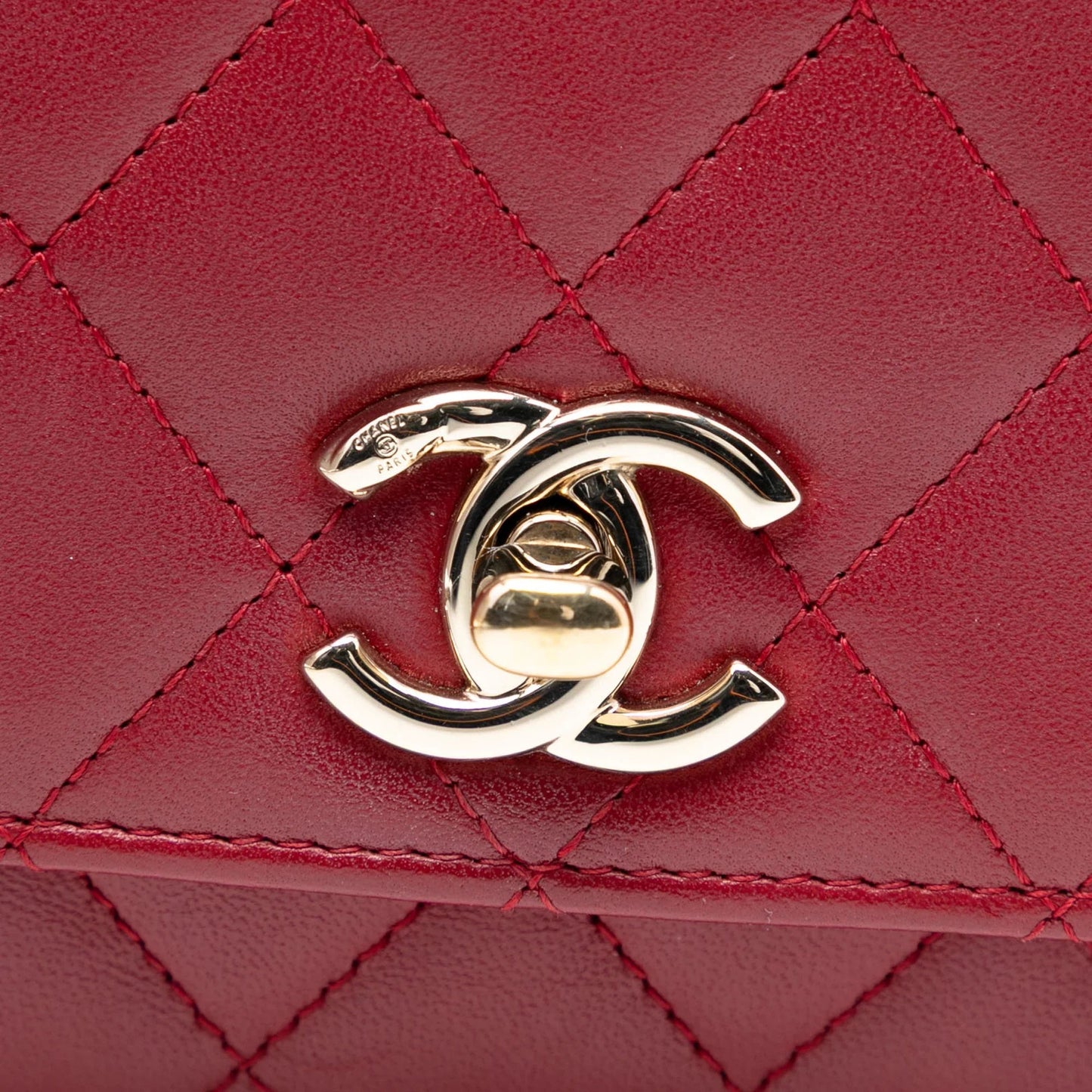 Red Chanel Lambskin Trendy CC Wallet On Chain Crossbody Bag