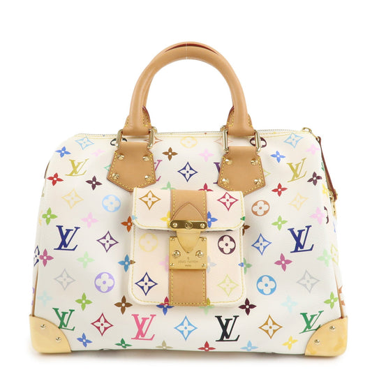 Louis Vuitton Monogram Multicolor Speedy 30 Hand Bag Blanc M92643  d