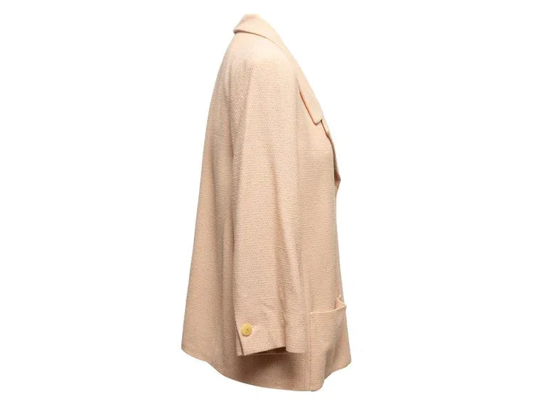 Beige Chanel Spring/Summer 2001 Linen Blazer Size FR 34