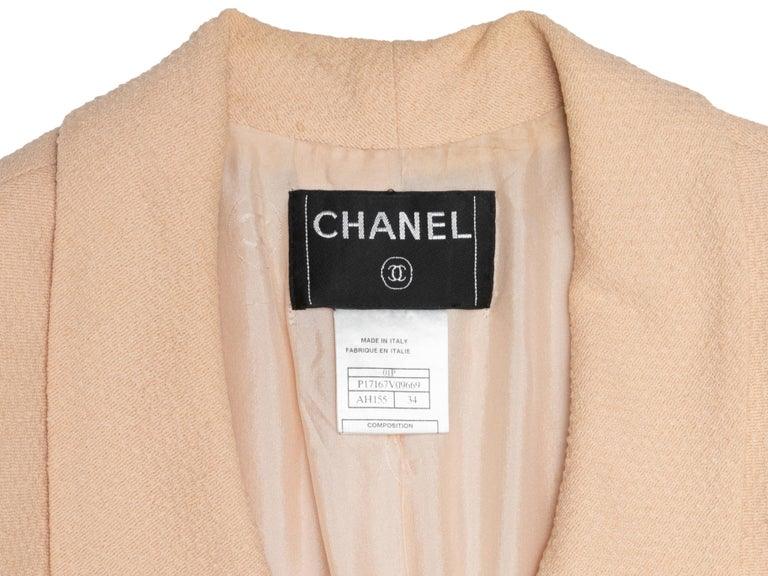 Beige Chanel Spring/Summer 2001 Linen Blazer Size FR 34