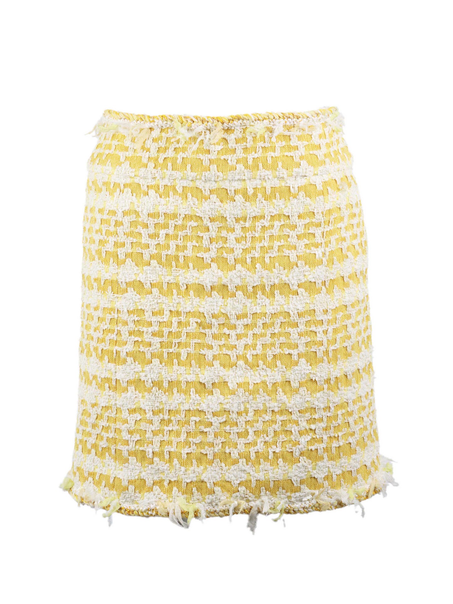 Chanel Yellow Tweed Mini Skirt.