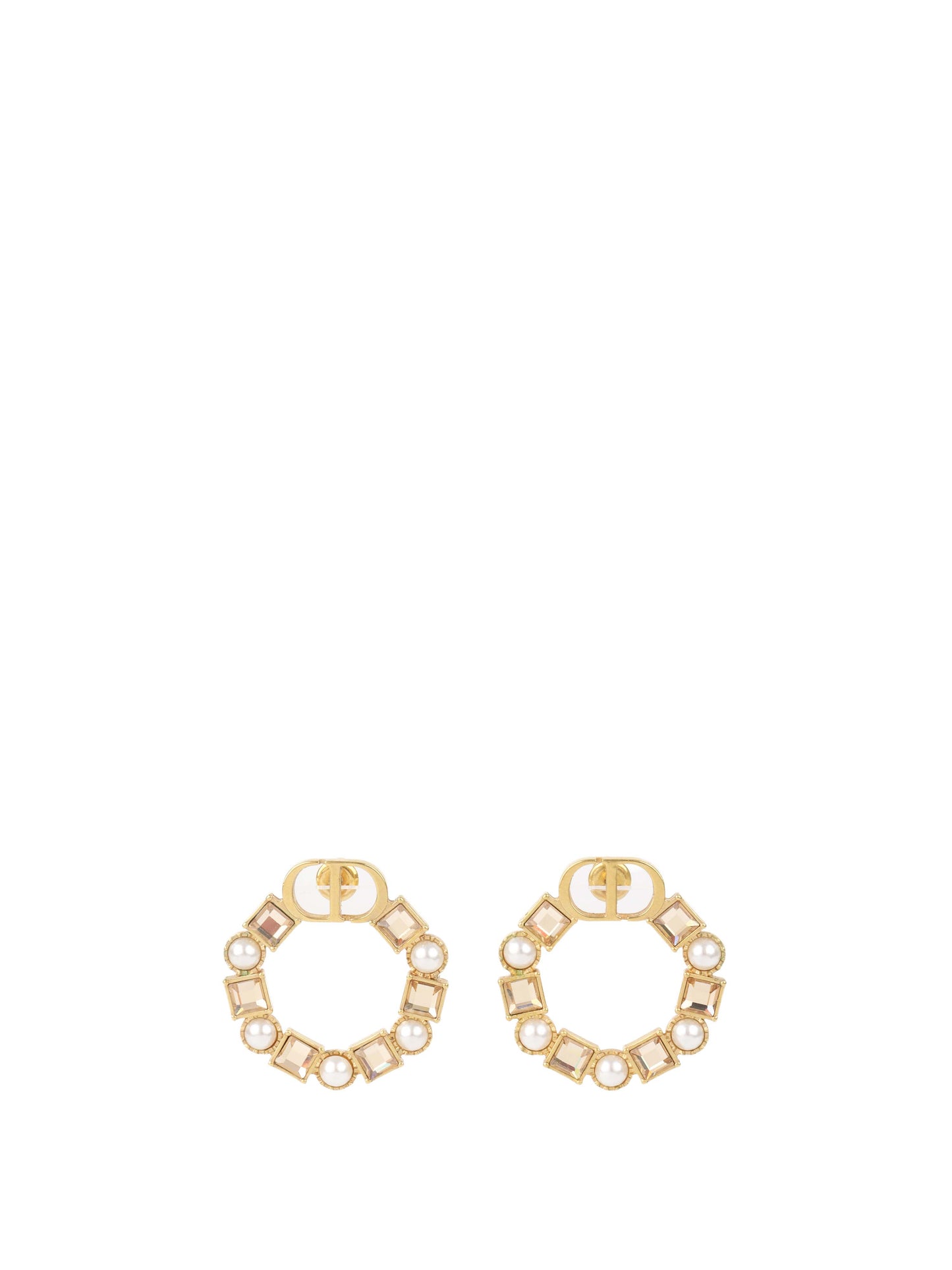 Dior CD Crystal Hoop Earring.