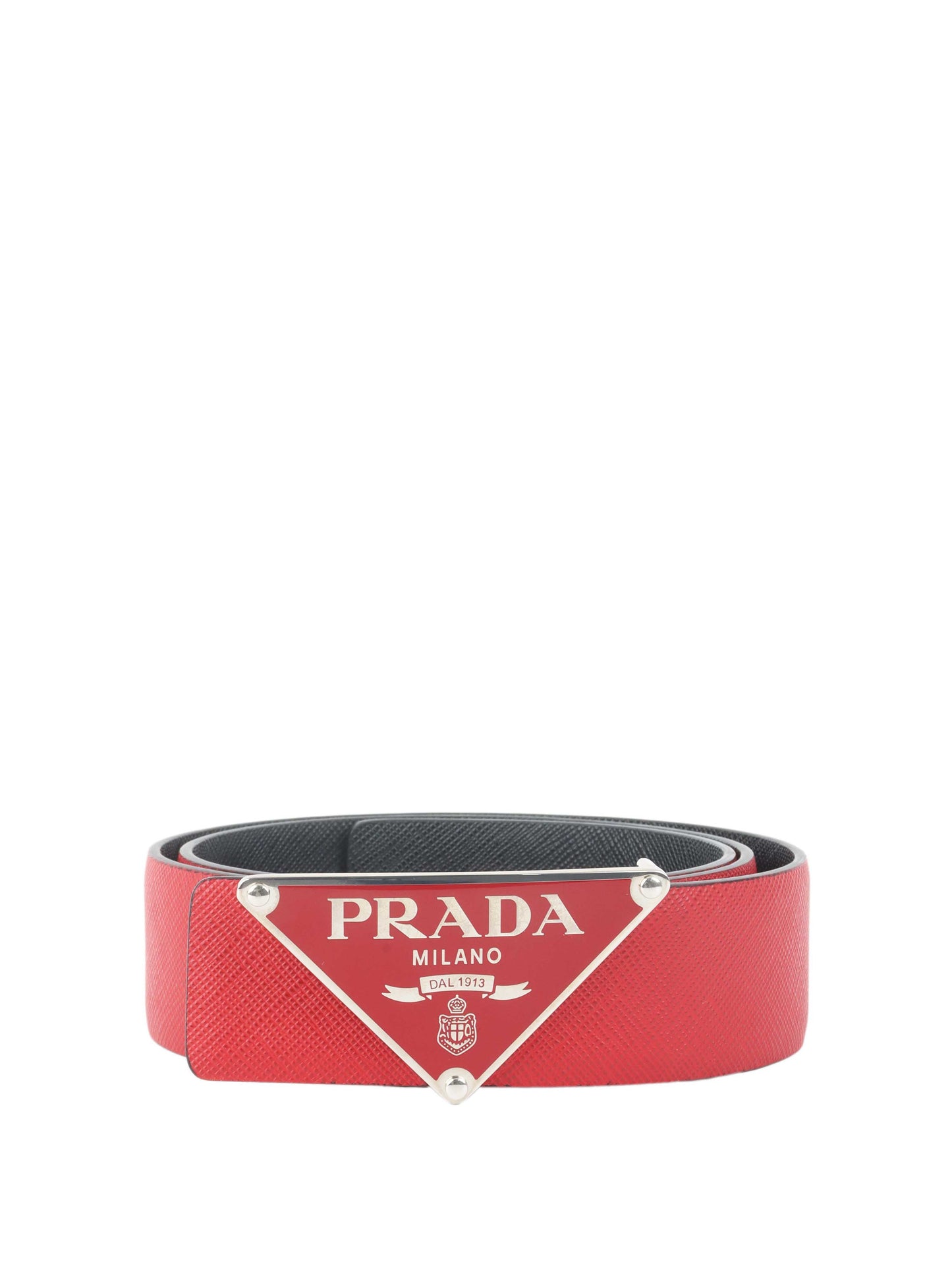 Prada Red & Black Reversible Belt.