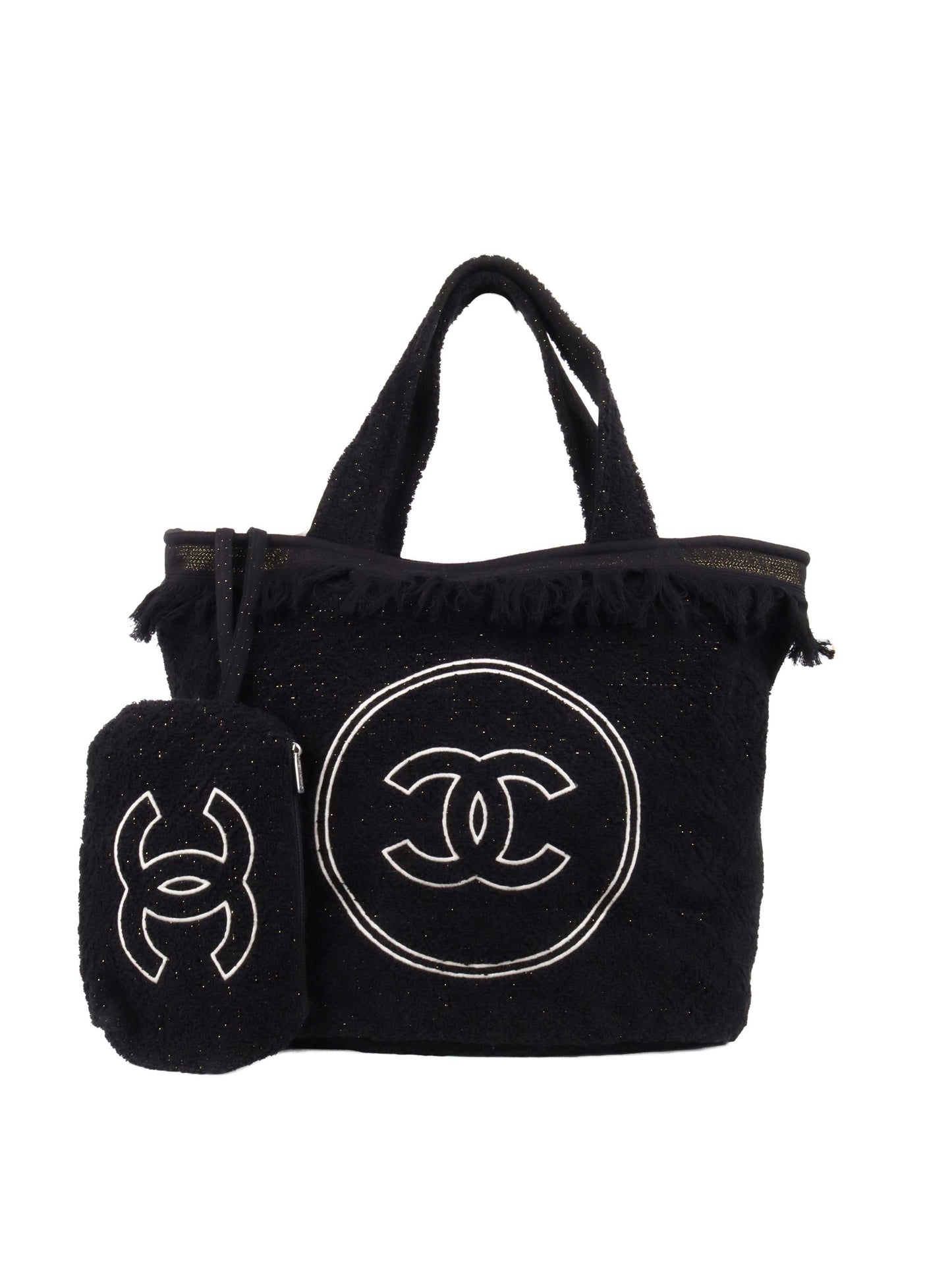 Chanel Terry Cotton CC Beach Tote Towel Set