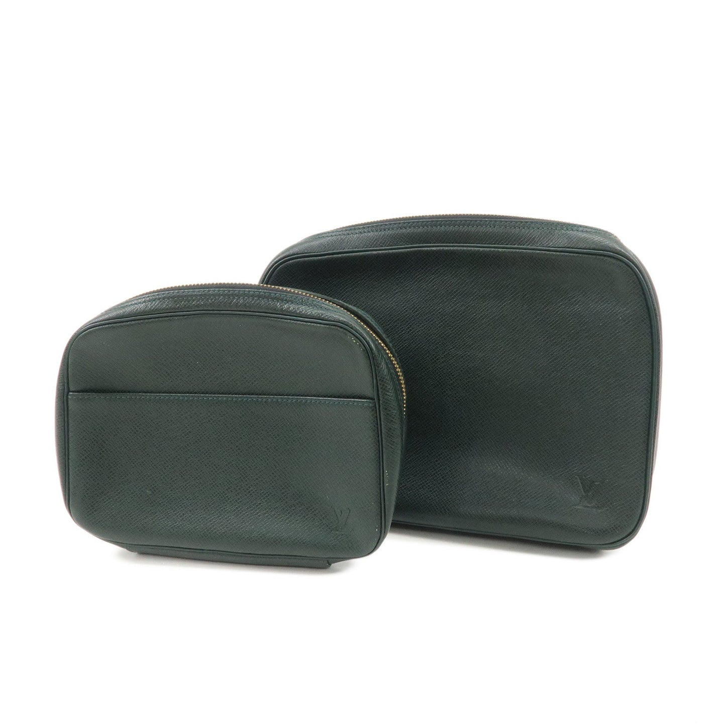 Louis Vuitton Set of 2 Taiga Leather Pouch Epicea M30214 M30304  d