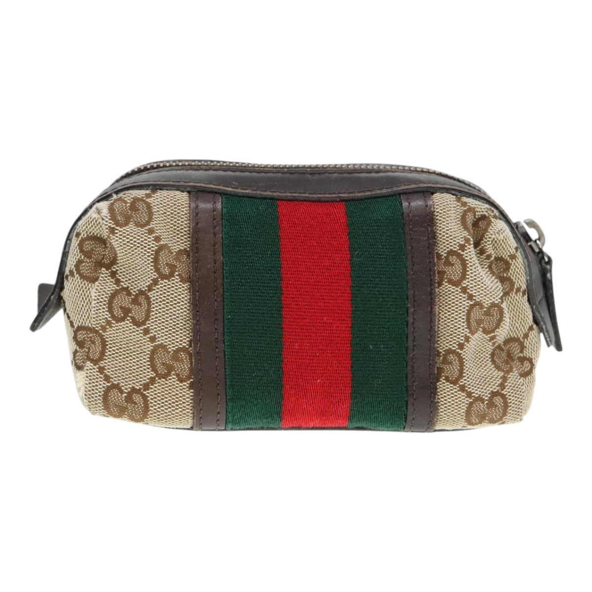 Gucci Web Beige Canvas Clutch Bag