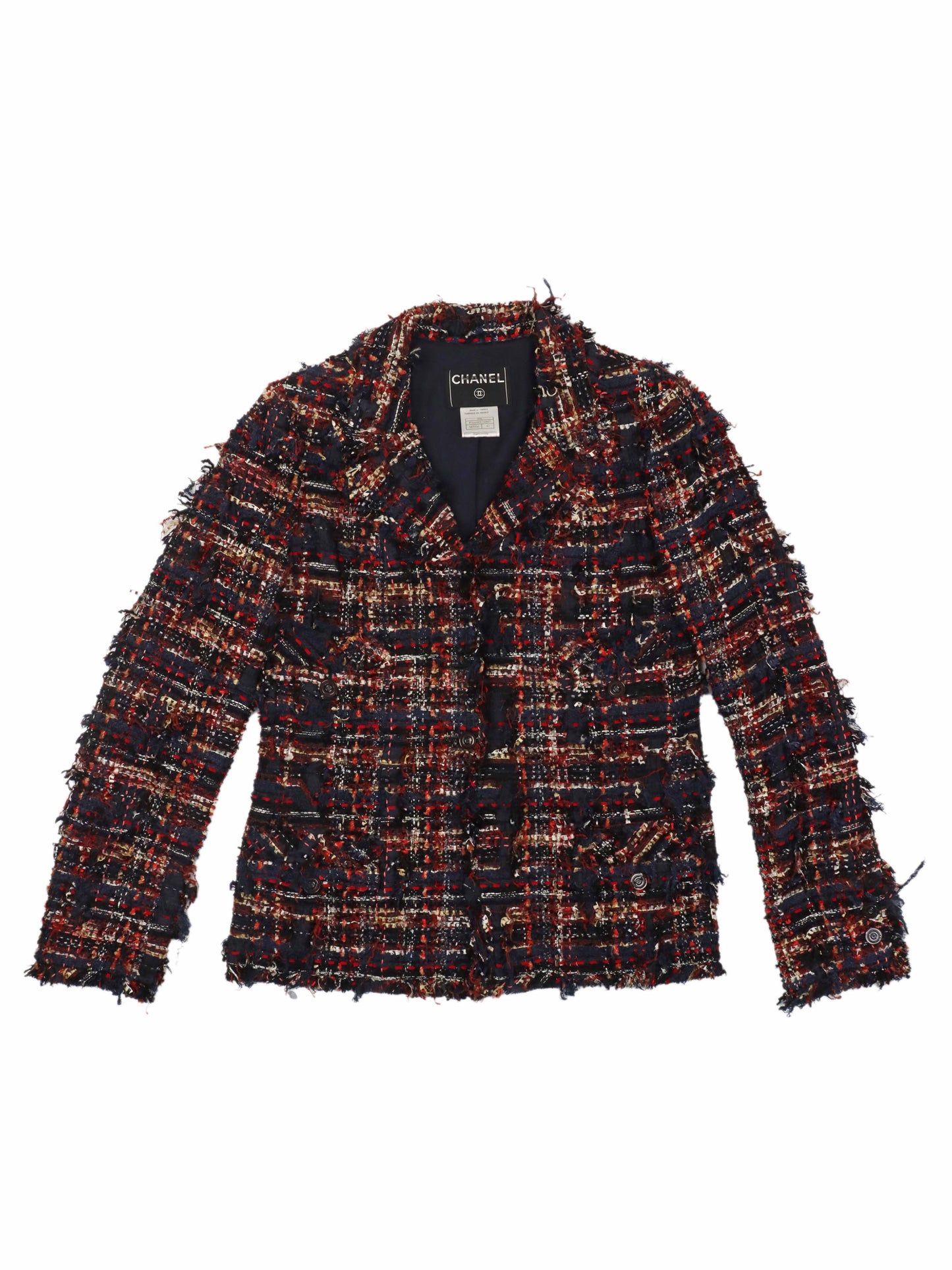 Chanel Tweed Red & Navy Jacket.
