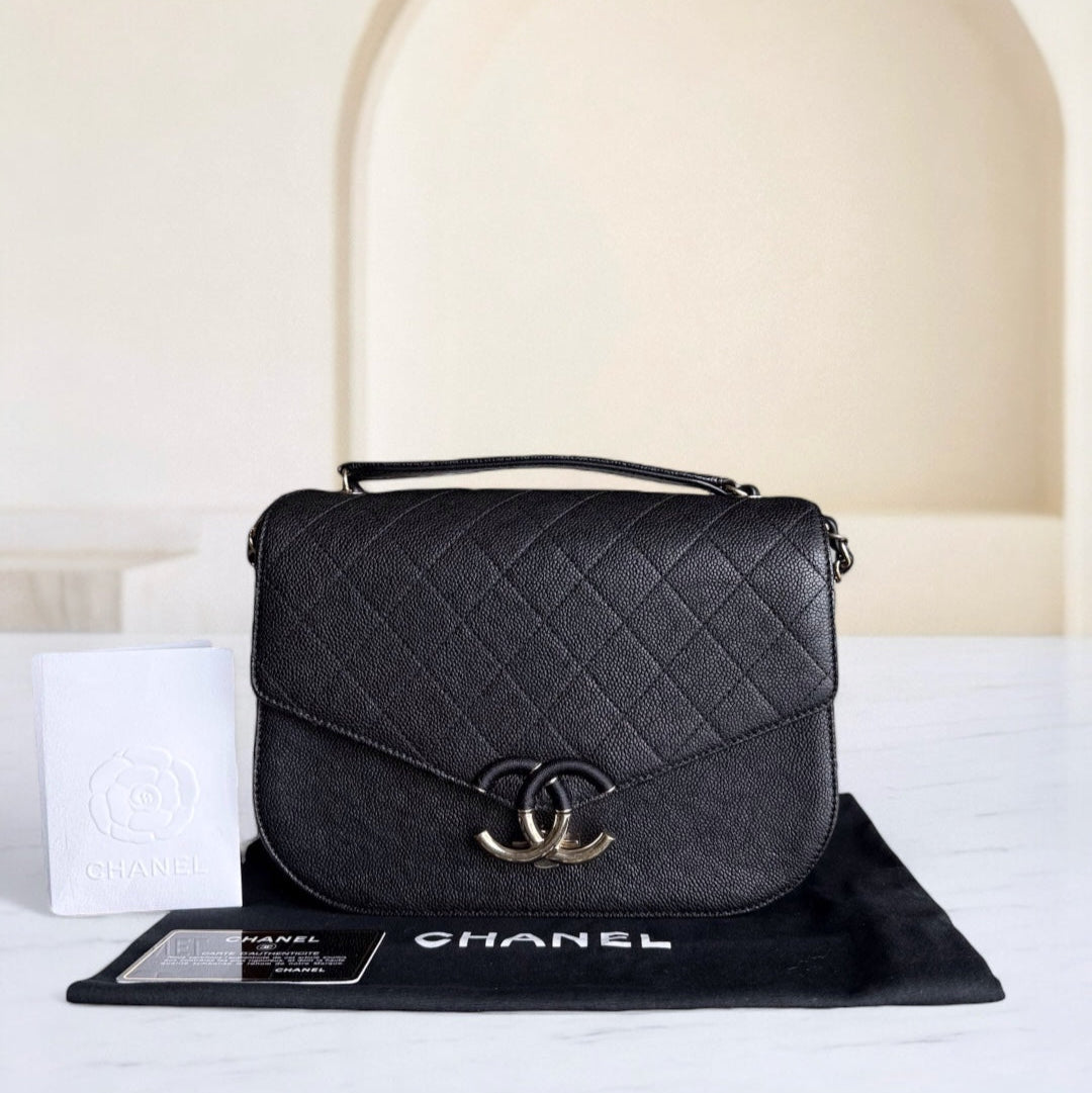 Chanel Coco Curve Cuba - Caviar Quilted Grained Calfskin Black Gold Hardware Series 23