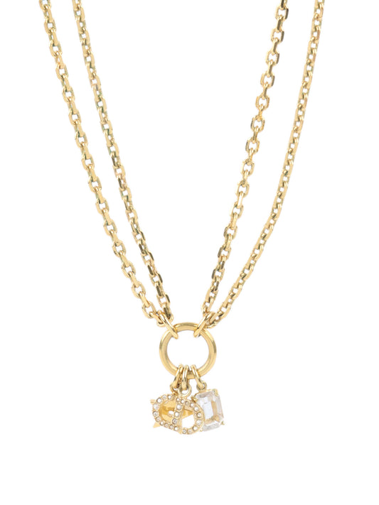 Dior CD Gold chain with Crystal Charm Choker