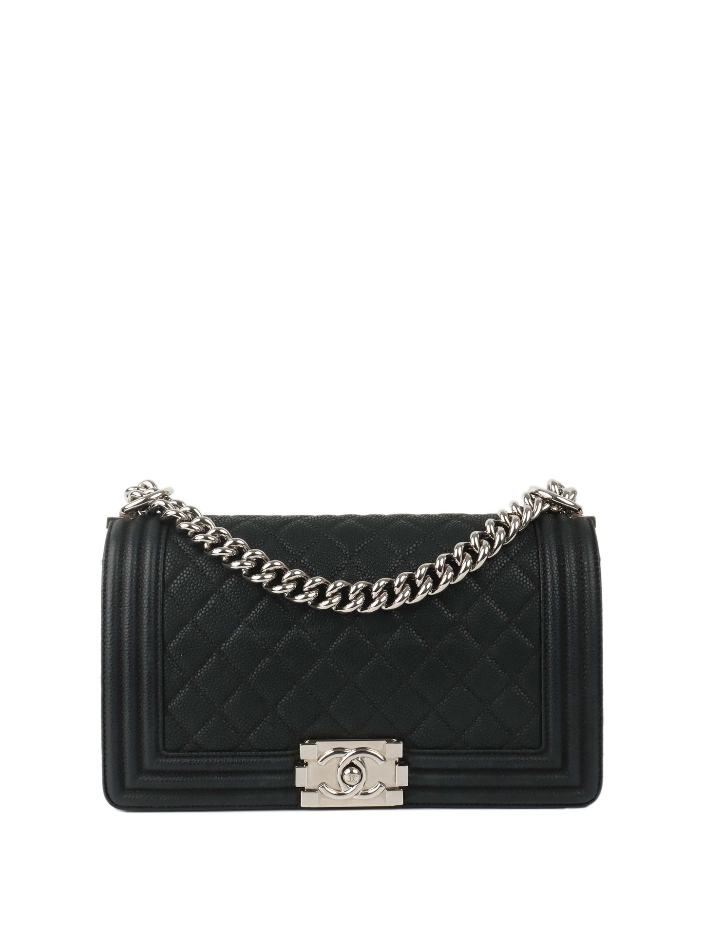 Chanel Black Medium Soft Caviar Boy Bag SHW.