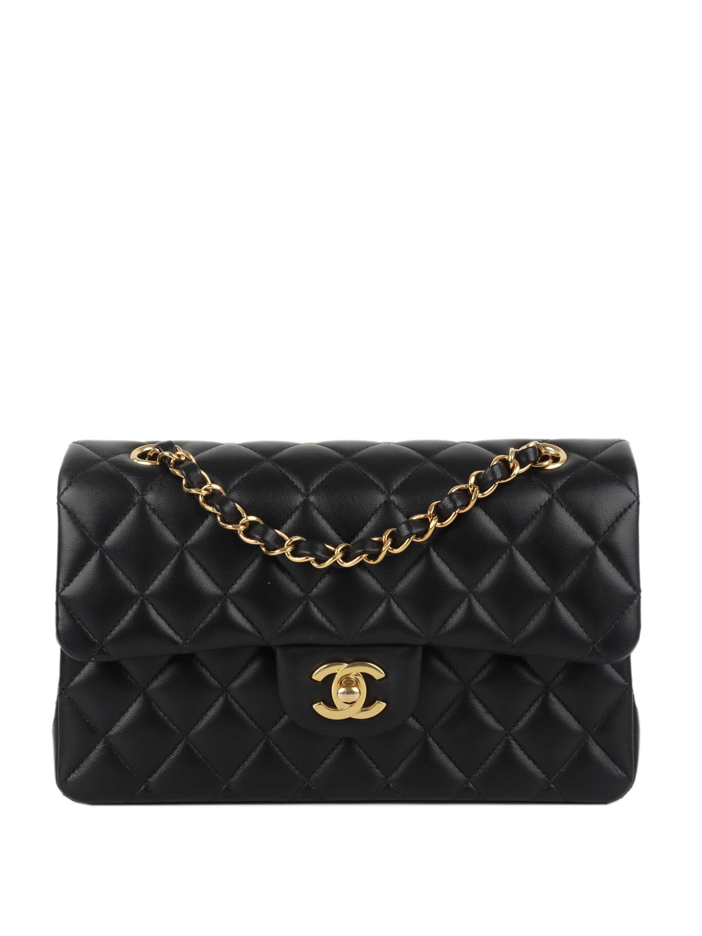 Chanel Small Black Lambskin Classic Flap.