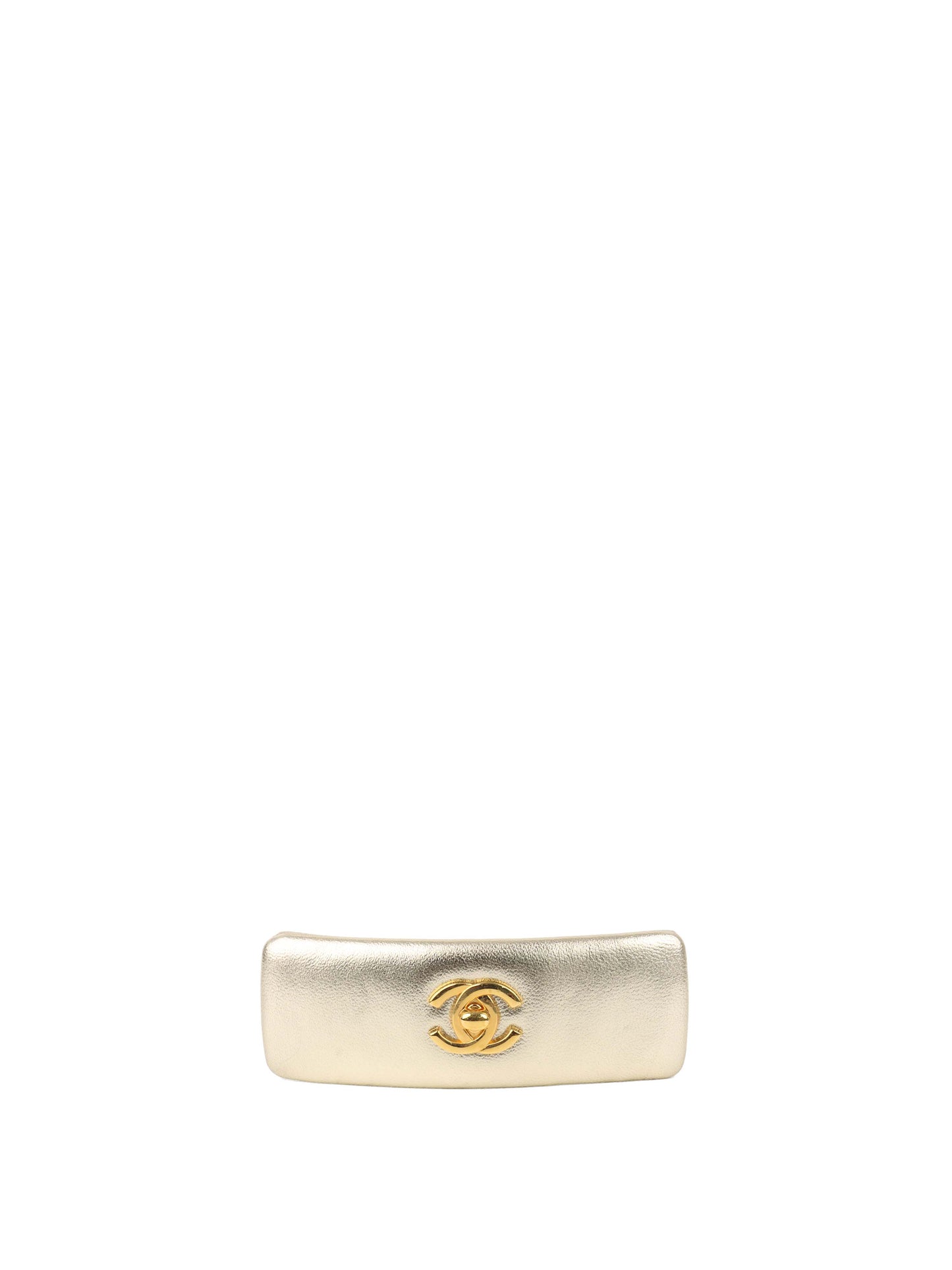 Chanel Metallic Gold Lambskin Hair Clip GHW
