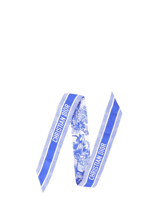 Dior Bright Blue Toile de Jouy Bande Twilly.