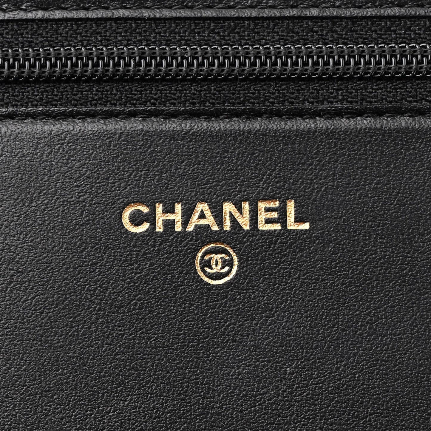 Chanel Caviar Chevron Quilted Boy Wallet On Chain WOC Black