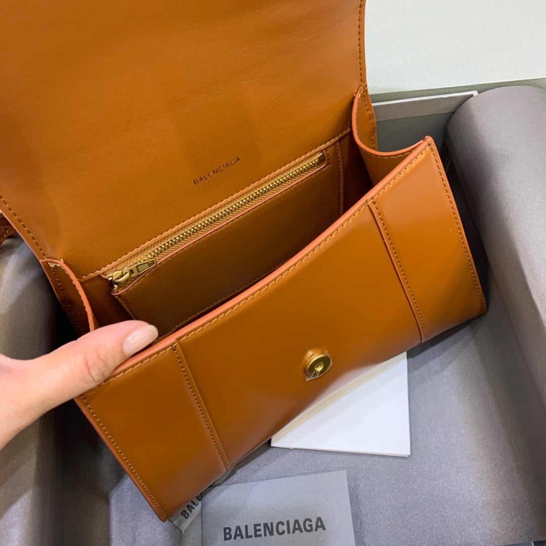 Top Quality Hourglass Small Handbag In Brown, For Women,  Bags 9in/23cm