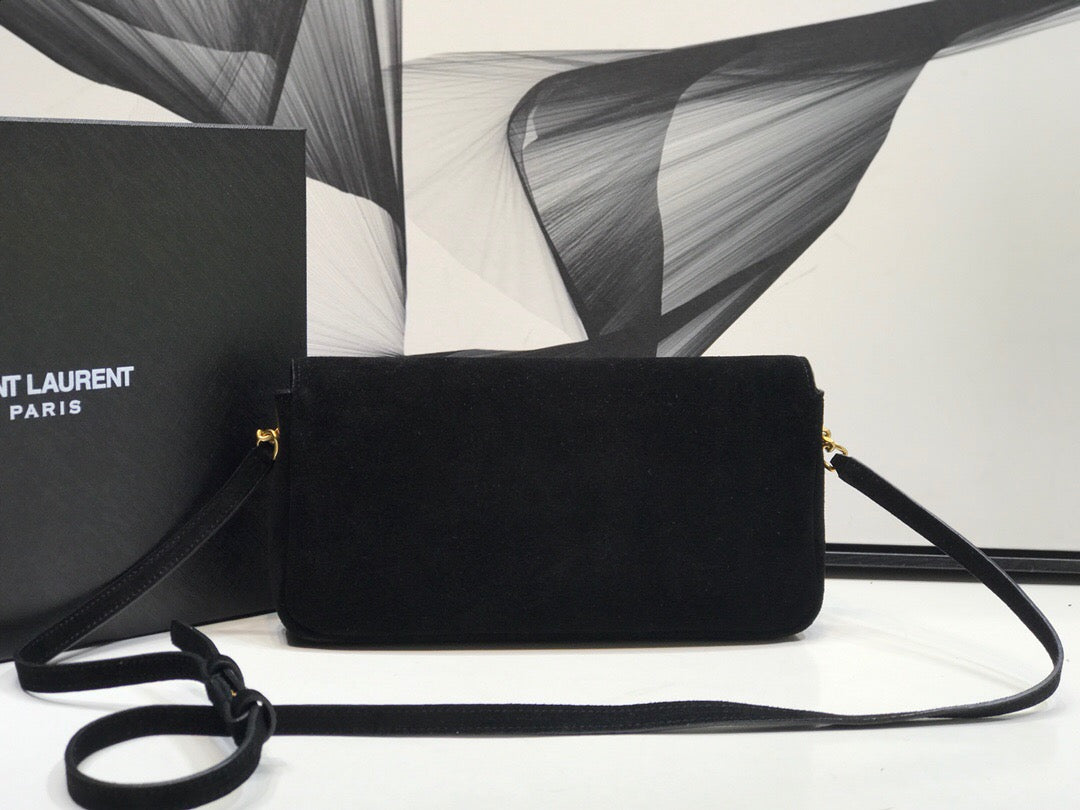 Top Quality Kate Tassel Small Shoulder Bag Black For Women 10.2in/26cm YSL 6042760UD7W1011